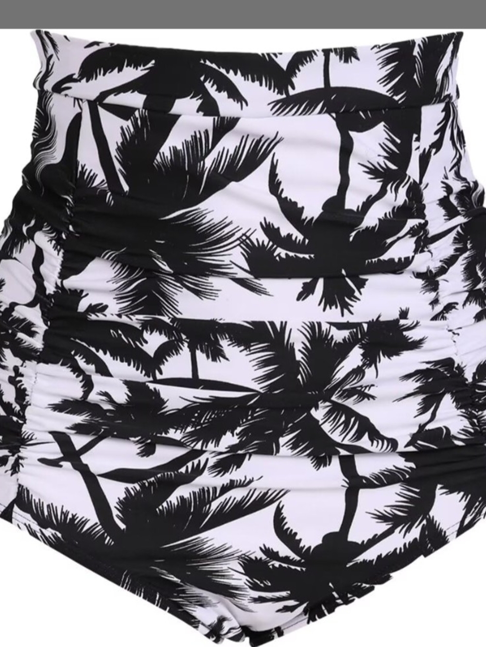 ~COCOPEAR Women's Ruched High Waisted Bikini Bottom Retro Vintage Swim Short XL